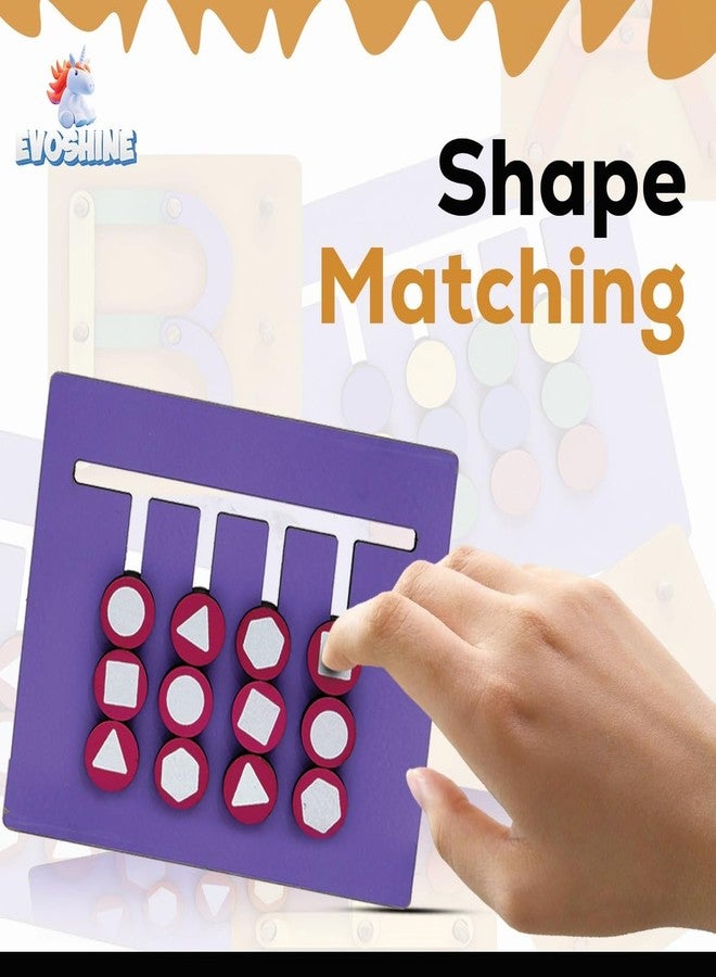 Evoshine Dual-Sided Wooden Puzzle Slide for Kids | Shape Matching & Color Recognition | Double-Sided Educational Toy for Toddlers | Montessori-Inspired Puzzle for Early Development - Image 4
